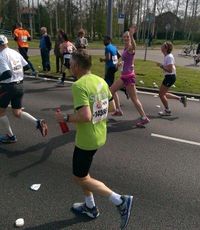 Rieneke in 2015, tijdens haar eerste marathon in Rotterdam